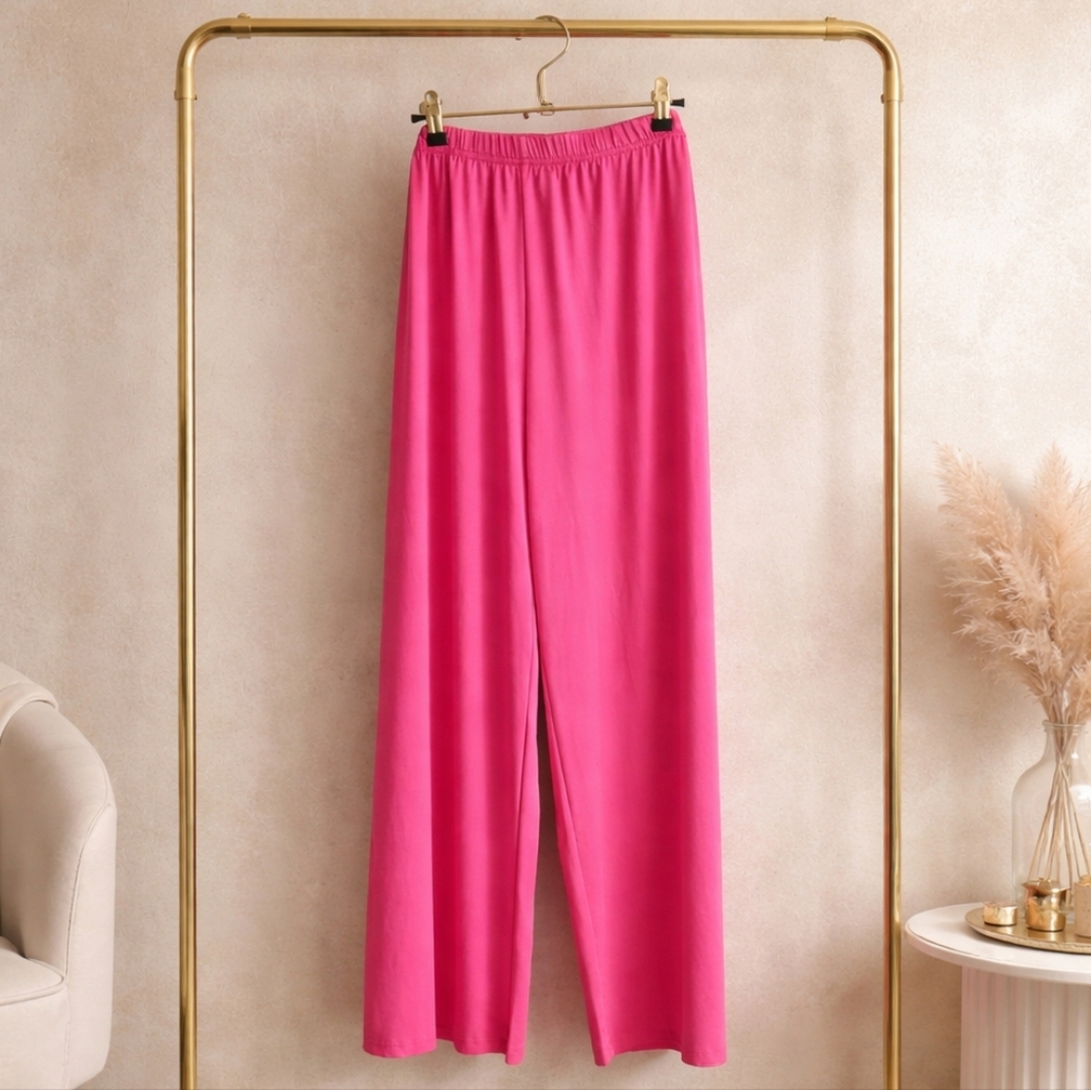 NEW SHEIN 1XL Hot Pink Wide-Leg Trousers